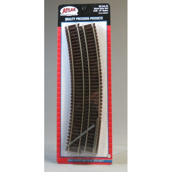 Atlas Model Railroad HO Code 83 - 24 Radius Curve 6 HO TRACK ATL536