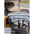 thumbnail image 5 of Outdoor Tablecloth with Umbrella Hole for Patio/Picnic/Party/Camping, Navy Blue Gray Striped Waterproof Table Cloth Square Cover Washable, Farmhouse Stripes Modern Abstract Art (54"x 54"), 5 of 8