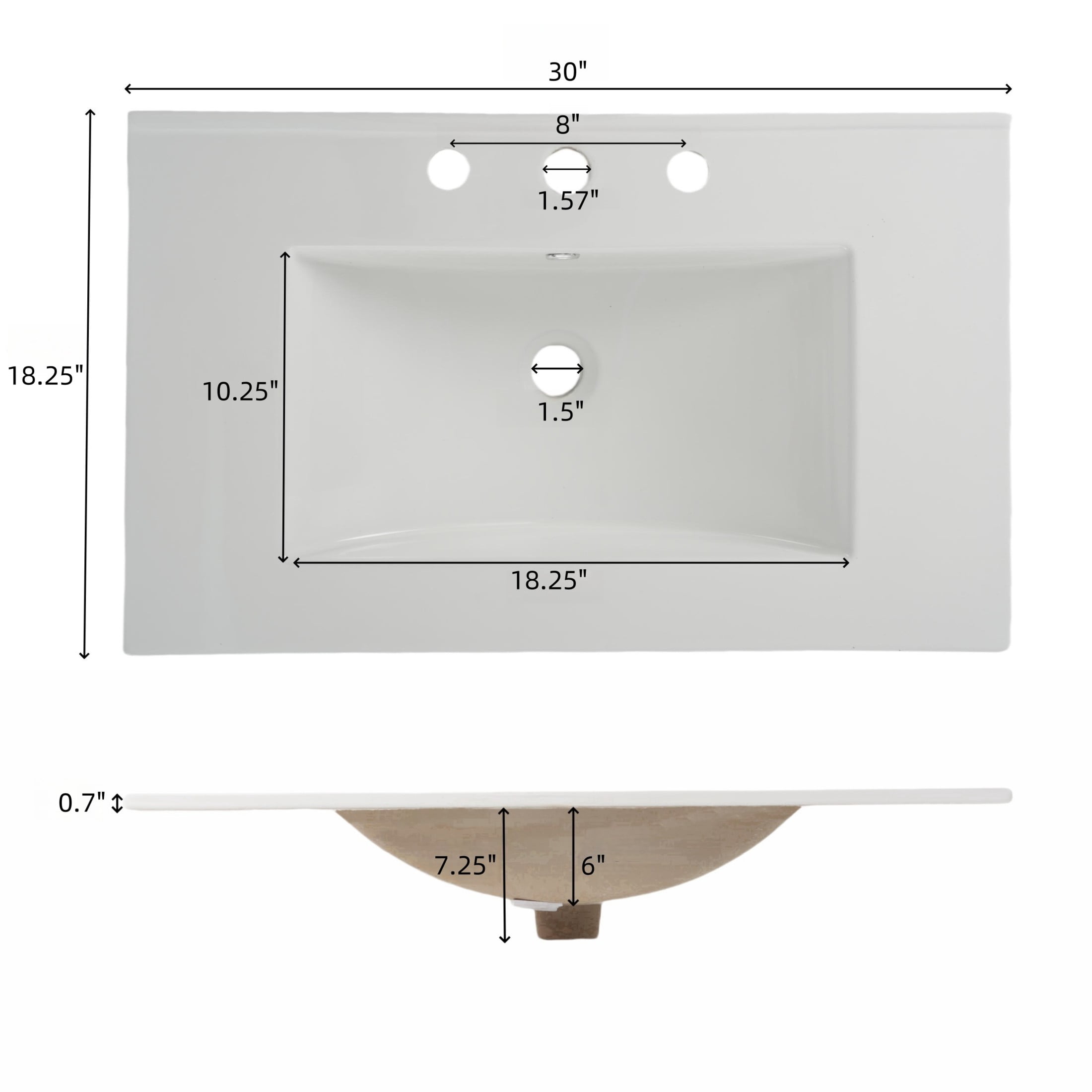 Christopher Knight Home 30" Bathroom Vanity with Sink, Soft-Close Drawers & Fluted Design, Blue