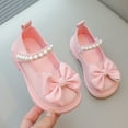 thumbnail image 4 of Dakaela Toddler Girl Dress Shoes 12-18 Months Bow School Mary Jane 3T 4T 5T 6T Little Kid Princess Flats Loafers with Pearl Strap Pink Size 5, 4 of 6