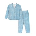 thumbnail image 1 of Balery Snowflake Snowing Conjunto de Pijama con Estampado para Mujer, Conjunto de Dos Piezas con Manga Larga, Ropa de Dormir Suave con Bolsillos, Pijamas Cómodos-XX-Large, 1 of 7