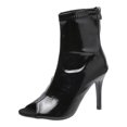thumbnail image 1 of NECHOLOGY Botas Mujer Zapatos Botines para mujer Botas informales de tacón para mujer, botines informales transpirables de talla grande con de pescado de cuero de Color sólido, informales (Black, 7), 1 of 7