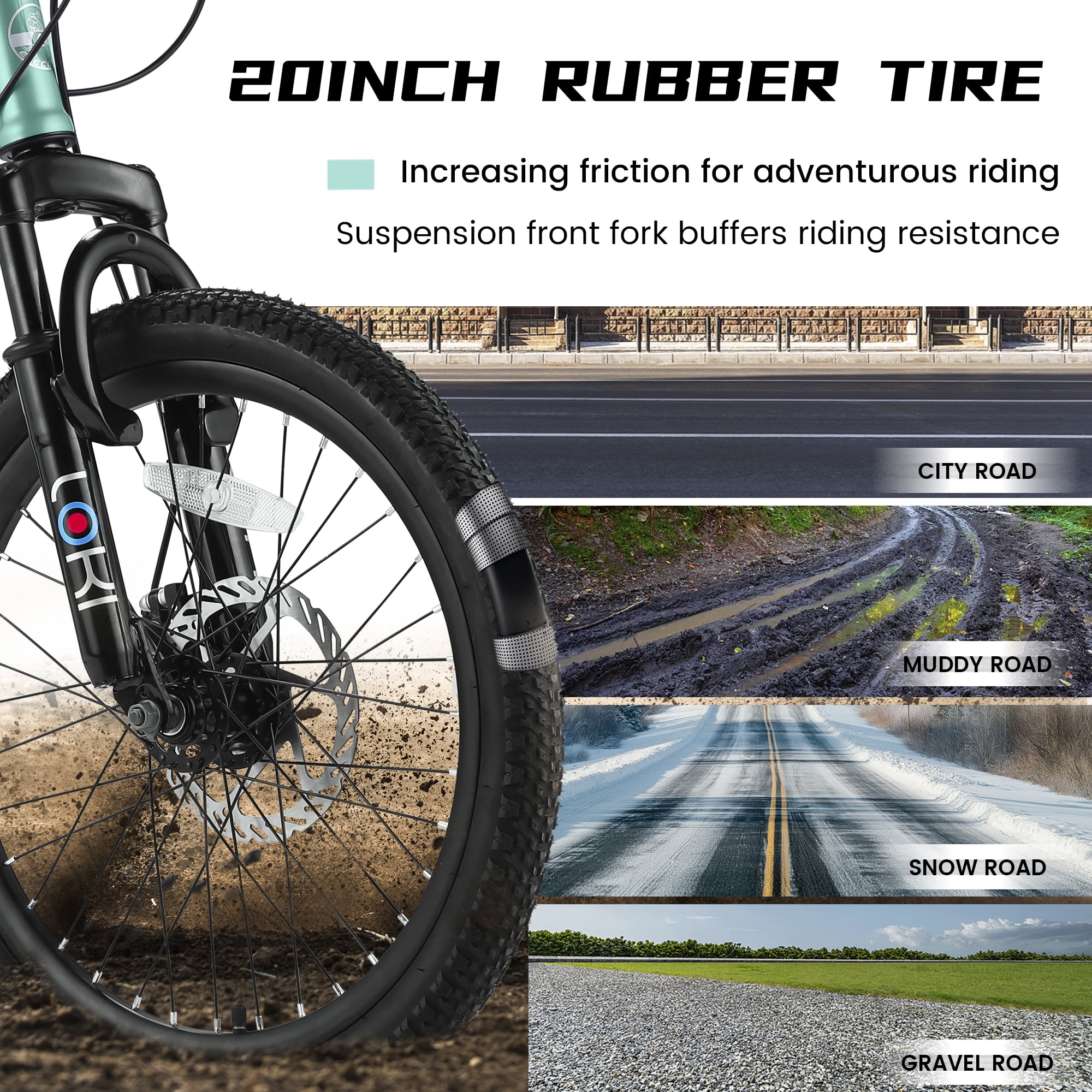 20 inch Mountain Bike For Boys Girls, 7 Speed Kids' MTB Summer Travel Birthday Gifts Children Bicycles
