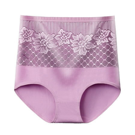 HCURIBAD Panties for Women Clearance Women s Plus Size High Waisted Cotton Tummy Lifting Hip Sexy Panties Seamless Underwear Cotton Underwear No Show Underwear  1x Ladies Panty Hot Pink 2XL