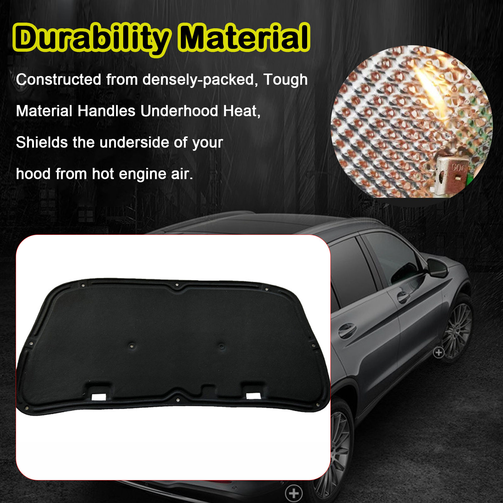 For Mazda 3 Car Hood Cover Sound Insulation Cotton, Front Trunk Lid Heat Insulation Mat Car Interior Accessories-A