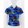 thumbnail image 6 of renvena  Boys Kids Hawaiian Shirt Short Sleeve Button Down Tropical Luau Summer Beach Tops Size5-12 A Type A 5-6, 6 of 7