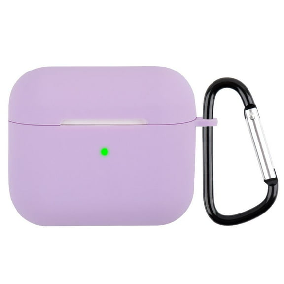 With Buckle Headset Protective Bluetooth Earphone Earpods Accessories For Apple AirPods 3 Shockproof Case 3rd Generation Silicone Protective Cover PURPLE