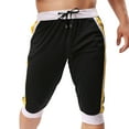 thumbnail image 7 of Sngxgn Men's Casual Shorts Drawstring Summer Beach Stretch Waist Gym Shorts(Black,XXL), 7 of 7