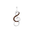 thumbnail image 1 of 10kt White Gold Womens Round Brown Diamond Treble Clef Pendant 1/10 Cttw, 1 of 1
