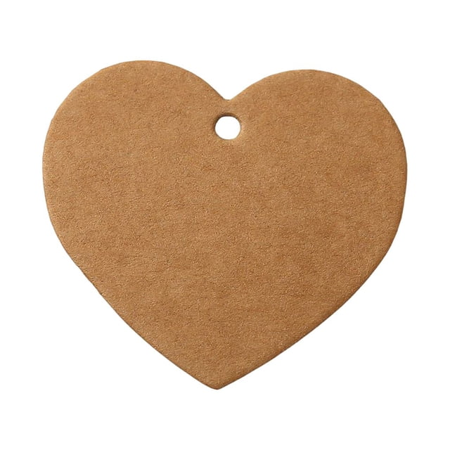 Sonducket Cartón Kraft en blanco corazón Vintage tarjetas moda autoensamblaje muestra accesorios creativamente suministro para el hogar Accesorios de disfraces Leonado