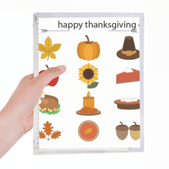 happy thanksgiving day food pattern notebook loose diary refillable journal statiry