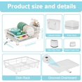 thumbnail image 6 of Dish Drying Rack - Space Saving Dish Rack - Dish Racks for Kitchen Counter with Drainboard,Rustproof Dish Drainer with Removable Utensil Holder,White, 6 of 12