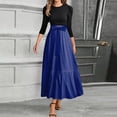 thumbnail image 2 of UoCefik Long Floral Dresses for Women 2025 Elegant Boho Tie Belted Patchwork Empire Waist 3/4 Sleeve Modest Flowy Maxi Dress 2025 Dark Blue L, 2 of 4