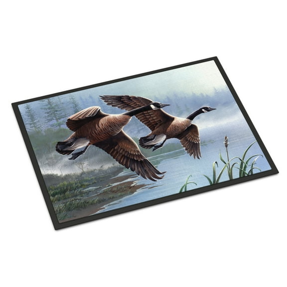 Carolines Treasures PTW2054MAT Geese on the Wing Door Mat Indoor Rug or Outdoor Welcome Mat 18x27 Doormat  18H X 27W