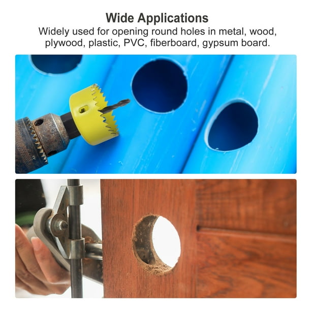 Uxcell 32mm 38mm 44mm 54mm Bi Metal Hole Saw Cutter Set for Metal Wood PVC Yellow