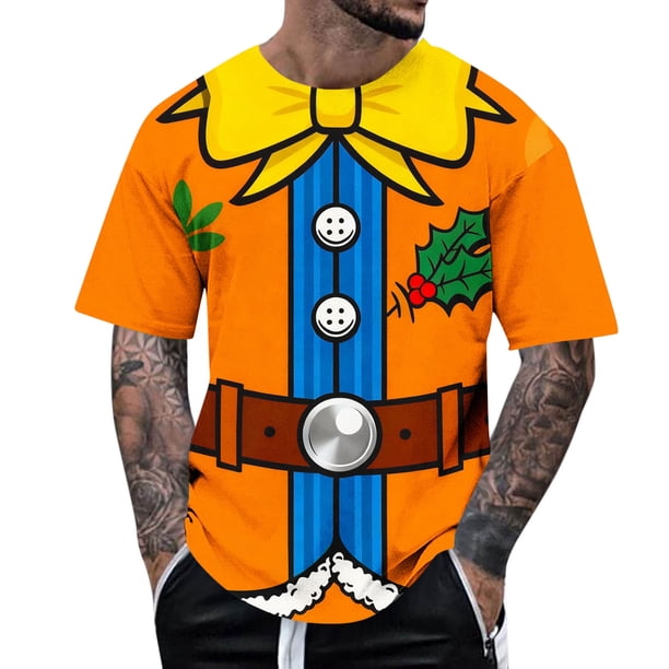 Tops para hombre, blusas y camisas de manga corta con cuello redondo para hombre, camiseta informal con cuello redondo y estampado para hombre, blusa de manga corta, blusa de poliéster para hombre