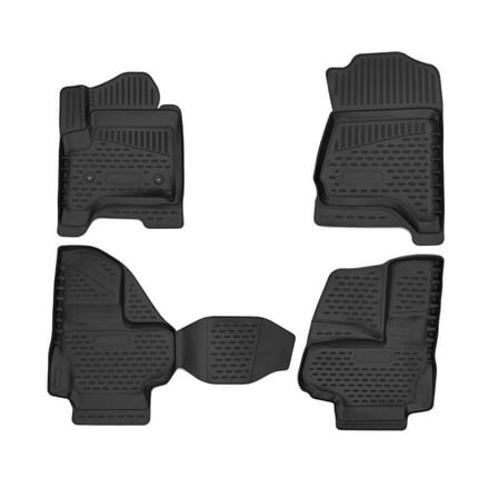 OMAC Floor Mats Liner for GMC Sierra 2014-2018 Black TPE All-Weather 4 Pcs