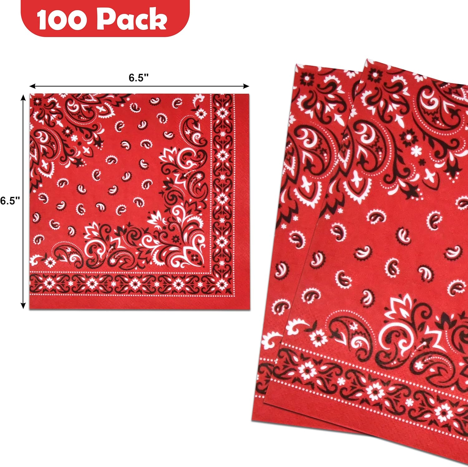 Gift Boutique 100 Red Bandana Napkins