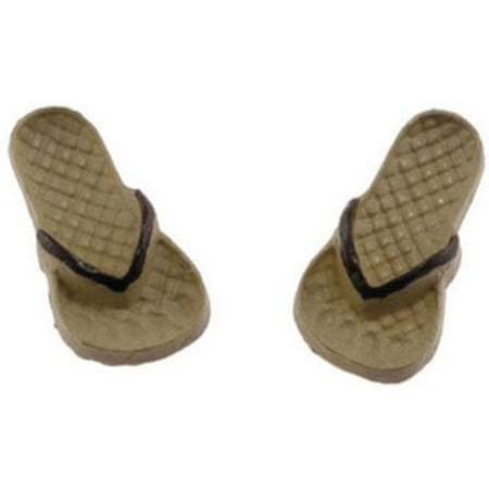 Dollhouse Flip Flops, Tan And Brown, Large