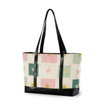 FORMRS Laptop Tote Bag for Women with 15.6" Computer Compartments Handbag, Beige Abstract