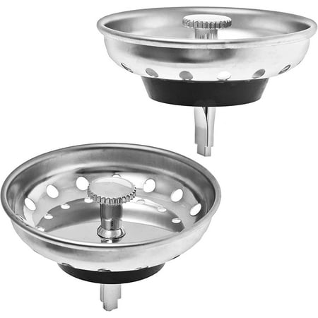 

2 Pack - Kitchen Sink Strainer and Stopper Combo Basket Replacement for Standard 3-1/2 inch Drain