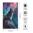 thumbnail image 2 of Pofeuu Colorful Plant Wolf Print Hand Towel 27.5" x 16" Soft Absorbent Towel for Bathroom SPA Gym Hotel, 2 of 6