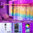 thumbnail image 4 of Guirnalda de luces LED inteligentes RGB para decoración navideña, aplicación remota, USB, cortina, lámpara de hadas de 3 m, para bodas, vacaciones, dormitorio y exteriores, 4 of 5