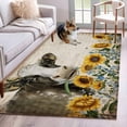 thumbnail image 3 of Area Rug for Living Room, Sunflowers Cow Non-Slip Indoor Large Carpet for Bedroom/Dining Room, Vintage Farmhouse Animals Flowers Washable Low-Profile Rectangle Floor Mat Runner Rugs - 2.7 x 5 Ft, 3 of 7