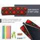 thumbnail image 5 of Disketp Christmas Plaid Flower Estuche de Lápices de Cuero con Cierre, Estuche Compacto para Papelería, Bolígrafos y Accesorios Pequeños, 5 of 7