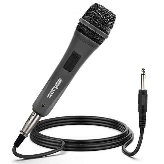 5 CORE Premium Vocal Dynamic Cardioid Handheld Microphone Neodymium Magnet Unidirectional Mic; 16ft Detachable XLR Deluxe Cable to ? Audio Jack; On/Off Switch for Karaoke Singing PM 608