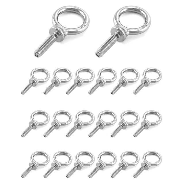 Eye Bolt QWORK 1/4, 20 x 1, acero inoxidable de grado marino, paquete de 20