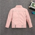 thumbnail image 3 of Girls Faux Leather Jackets Children's Boys Zip Outwear Fitted Slim Coat, 3 of 6