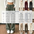 thumbnail image 3 of ZHYou No Boundarie Corduroy Pants for Women Ribbed Knit Drawstring High Waist Wide Leg Loose Casual Trousers with Pockets,Army Green,Size M, 3 of 6