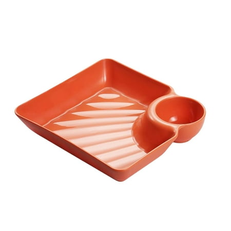 

ABIDE Large Dumpling Plate with Vinegar Space Square Shape Snack Pastry Meal Platter Divided Tray Tableware Dinnerware