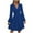 Blue, variant on Fall Dresses,Women's V-Neck Long Sleeve Dress Versatile Solid Color with Flattering A-Line Cut Features Defined Waistband for Casual Comfortable Style