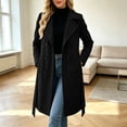 thumbnail image 4 of Biaocheng Women's Double Breasted Lapel Long Coat Button Front Long Sleeve, 4 of 6