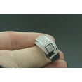 thumbnail image 4 of Silver & Stone Jewels Men Round Cubic Zirconia Classy Statement Pinky Ring 14k White Gold Plated, 4 of 5
