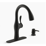 Kohler Alma 1.5 GPM Kitchen Faucet with Pull Down Sprayer & Soap Dispenser, Matte Black