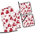 thumbnail image 2 of Valentine''s Oven Mitts and Pot Holders 4 Pcs Sets for Kitchen, Cooking Gloves Heat Resistant Oven Mitt Gloves Non Slip Potholders BBQ Gloves for Grilling, Baking, BBQ, 2 of 6