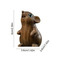 thumbnail image 4 of Handcrafted Small Mouse Wood Carving Statue - Realistic Miniature Wooden Figurine, Cute Home Decor for Indoor, Garden, Potted Plants - Durable & Lightweight Wooden Art Gift for Friends & Family, 4 of 6