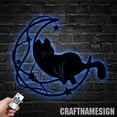 thumbnail image 3 of Craftnamesign Black Cat On The Moon Metal Wall Art LED Light, Custom Moon Cat Sign Home Decor, 3 of 5