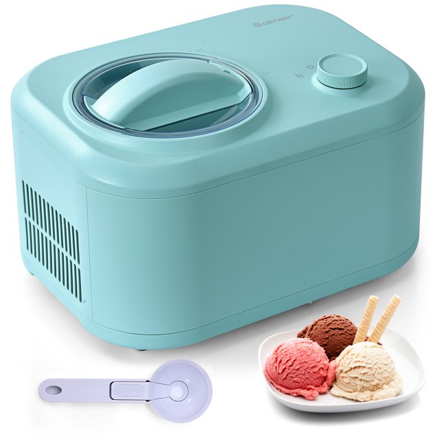 Costway Ice Cream Maker 1.1 QT Automatic Frozen Dessert Machine w/ Spoon Green