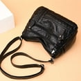 thumbnail image 3 of Ladies Cross Body Bag Soft PU Leather Shoulder Handbag with Long Strap Black, 3 of 5