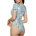 thumbnail image 3 of Easygdp Cute Panda Flying in the Sky Women's One-Piece Swimsuit Slim Fit Crew Neck Bodysuit Athletic Swimwear with Concealed Buckle - Small, 3 of 9