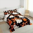 thumbnail image 2 of Manfei Halloween Ghost Bedding Comforter Set,Girls Bow Knot Twin Comforter Sets,Orange White Black Bedding Set For Child,Breathable Home Decor Reversible,2-Piece, 2 of 7