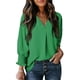 thumbnail image 1 of Blusa Dokotoo para mujer, 100% poliéster, color verde oscuro, talla M, 1 of 4