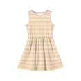 thumbnail image 3 of YOUYEDIAN Toddler Girls Striped Summer Dress Kids Cute Sleeveless Dresses Teen Casual Patchwork Crew Neck Sundress (Yellow, 9-10 Years), 3 of 4