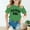 Green, variant on Kids Clothes For Girls Letter Short Sleeve Shirt For Girls Crewneck Cute Summer Tops For Teen Girls Outfits For Girls 8-9 Years Cute Girl Clothing