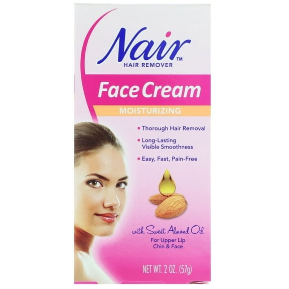 Nair Hair Remover Face Cream Moisturizing, Long-Lasting Visible Smoothness, 2oz