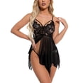 thumbnail image 4 of Gibobby Lenceria para mujer sexy Día de San Valentín Camisón de encaje con tirantes para mujer, lencería fina y sexy con temperamento(Negro, XXL), 4 of 5